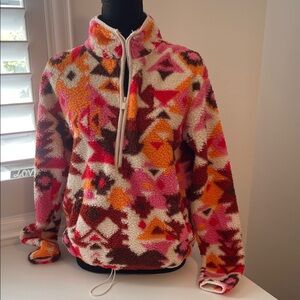 No Boundaries Southwestern Flair Multicolor Fleece Pullover
